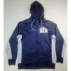 Nike‎ Denver Broncos Full Zip Hoodie Mens L Blue Gray Jacket Limited Use